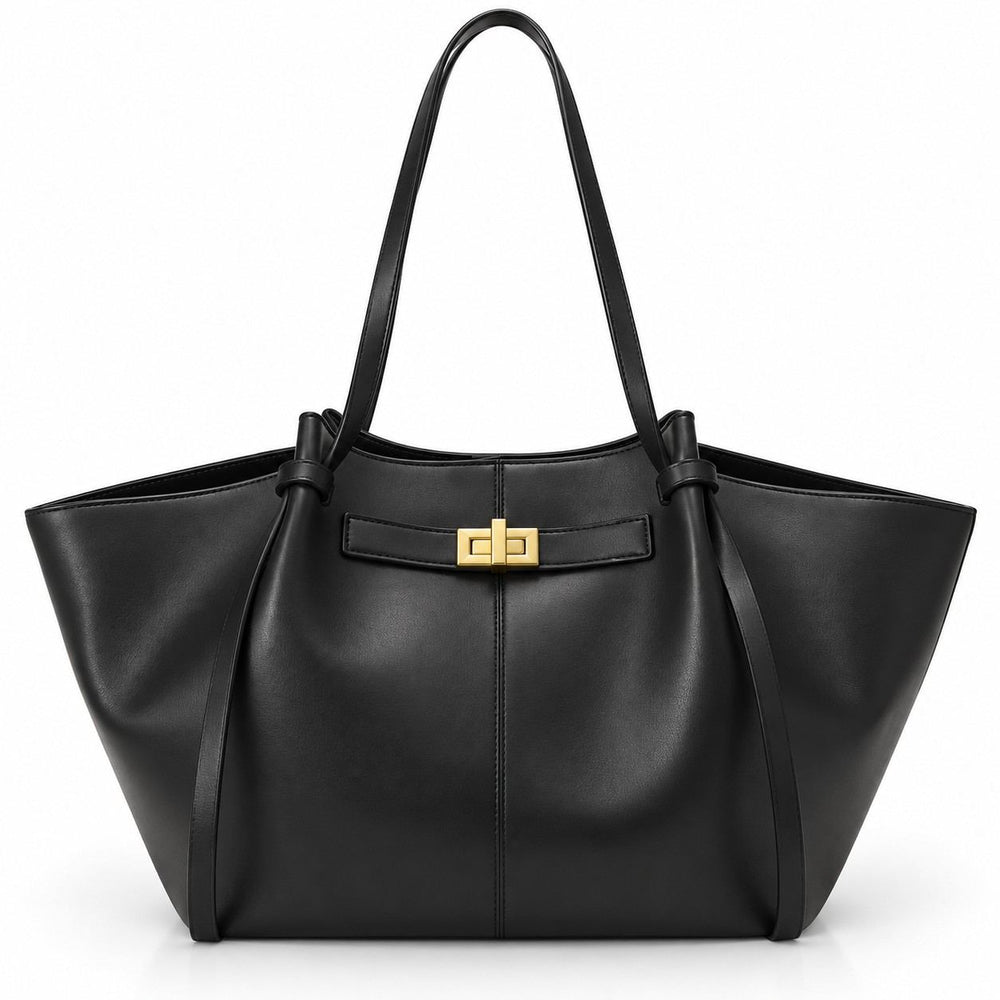 Damen Tote Bag aus PU | Reißverschluss & Polyesterfutter | Goldfarbene Details