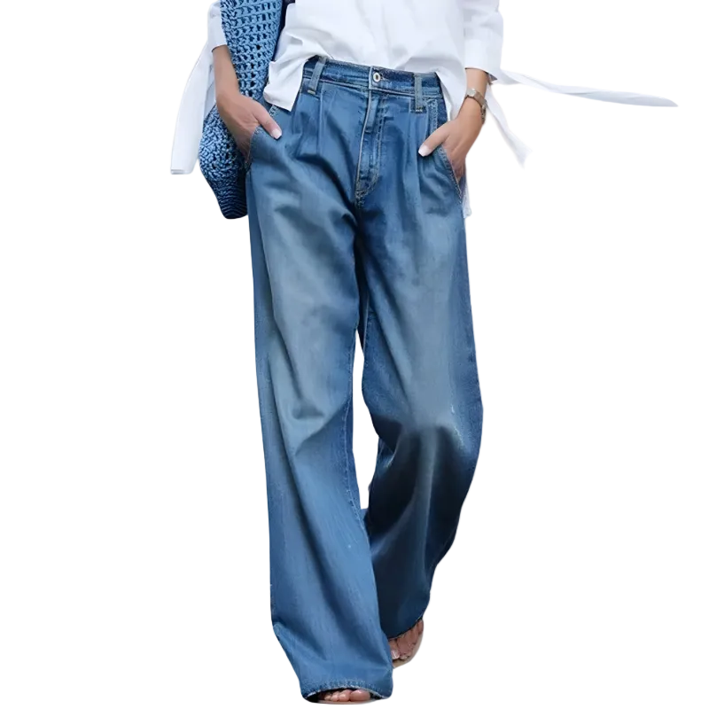 Damen Jeans aus 100% Baumwolle | Lockere Passform | Gerades Bein & Mittelhohe Taille