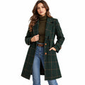 Damenjacke aus Wollmischung | Karomuster & figurbetonter Schnitt | Langarmjacke für Herbst und Winter