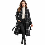 Damenjacke aus Wollmischung | Karomuster & figurbetonter Schnitt | Langarmjacke für Herbst und Winter