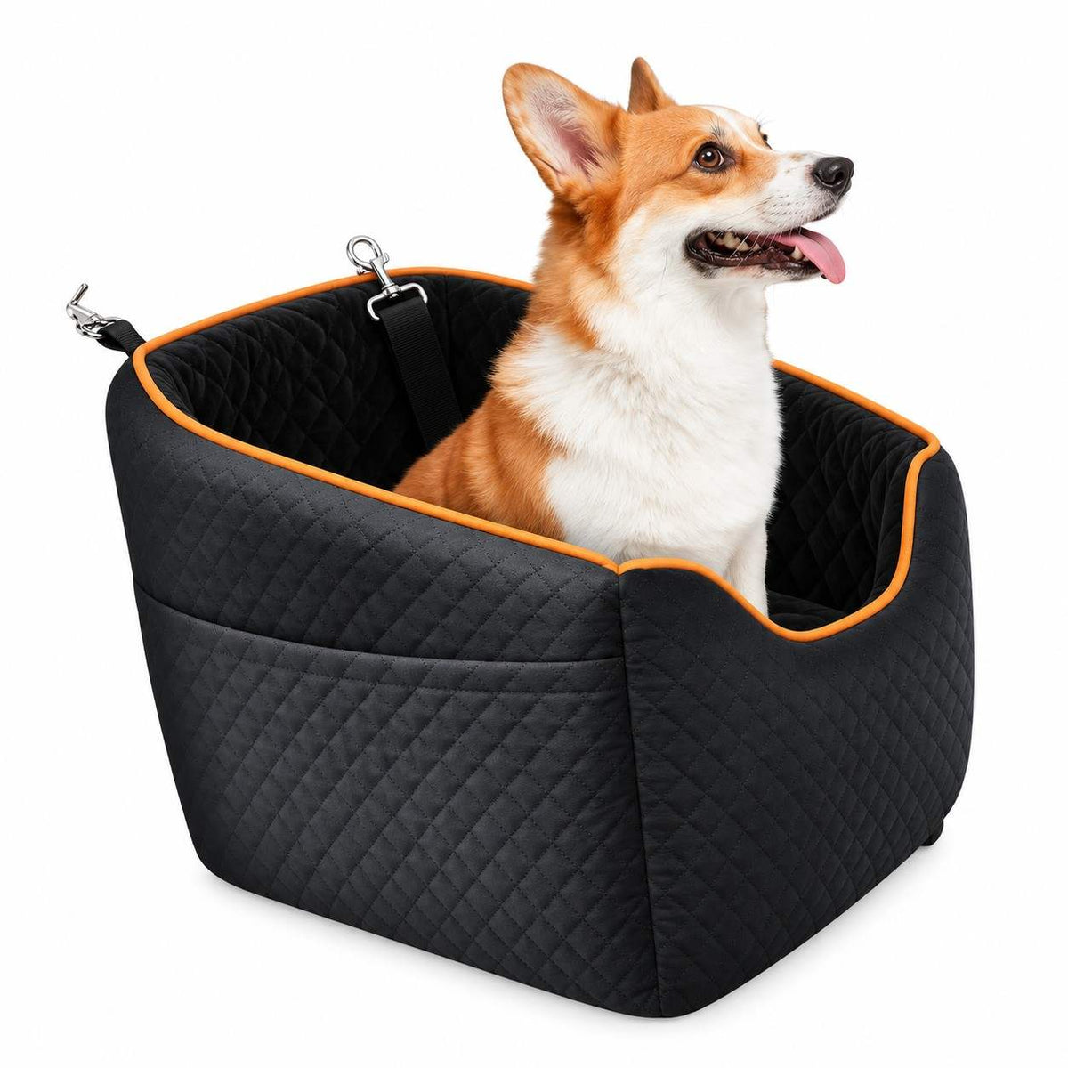 Erhöhter Hunde-Autositz | Bis 16 kg | Verstellbare Gurte & Abnehmbarer Bezug