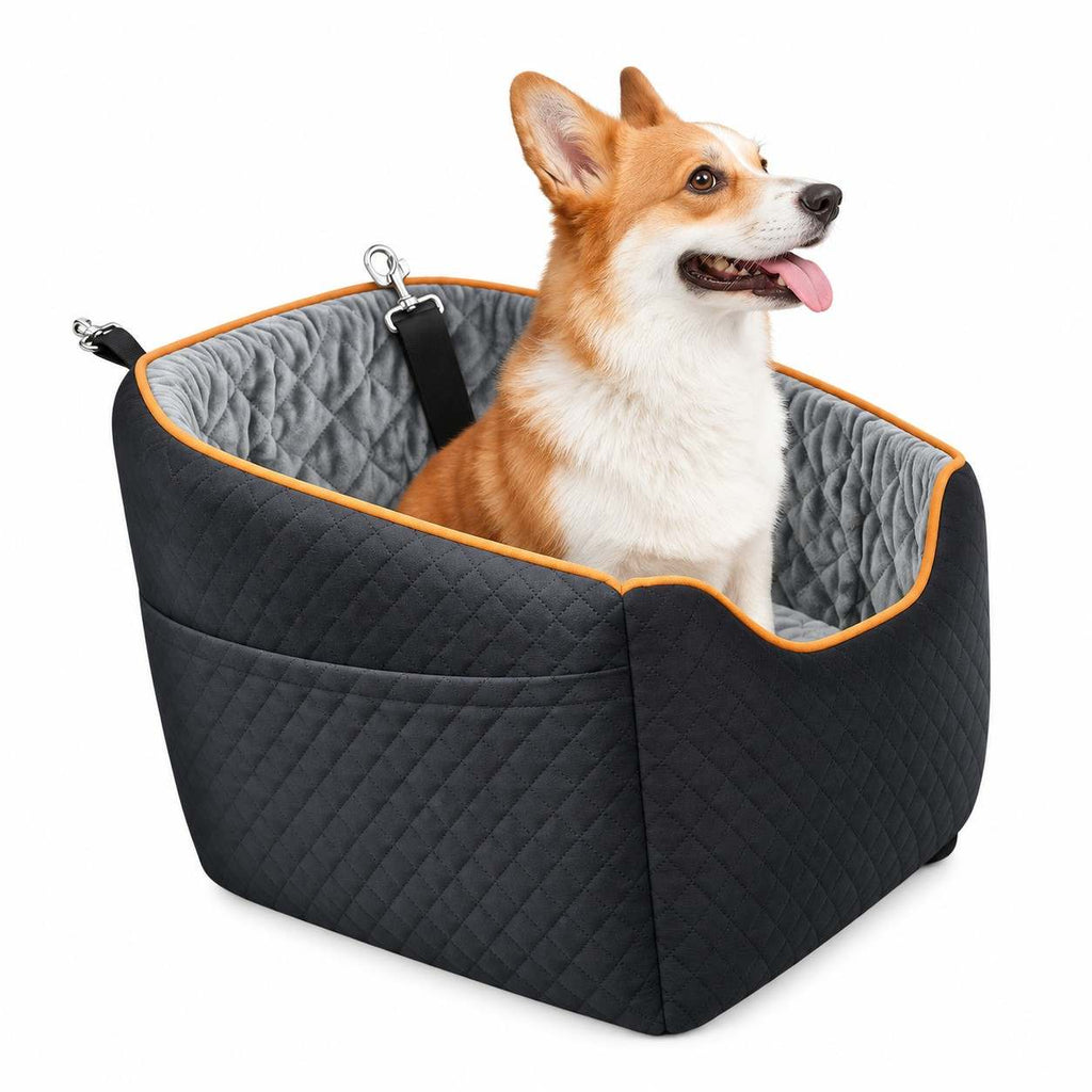 Erhöhter Hunde-Autositz | Bis 16 kg | Verstellbare Gurte & Abnehmbarer Bezug