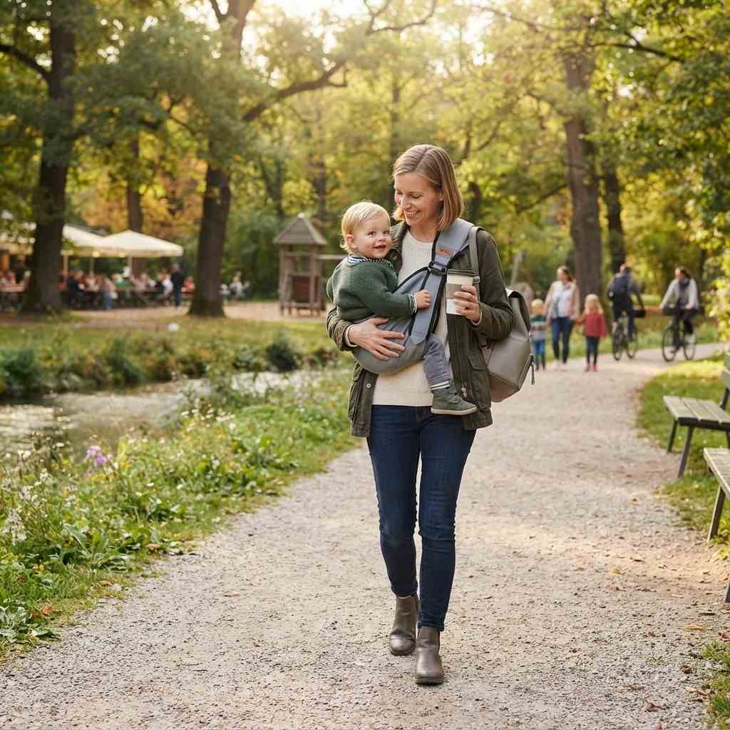 Faltbare Babytrage aus Baumwolle | Leichte Rahmenkonstruktion | Bis 10 kg