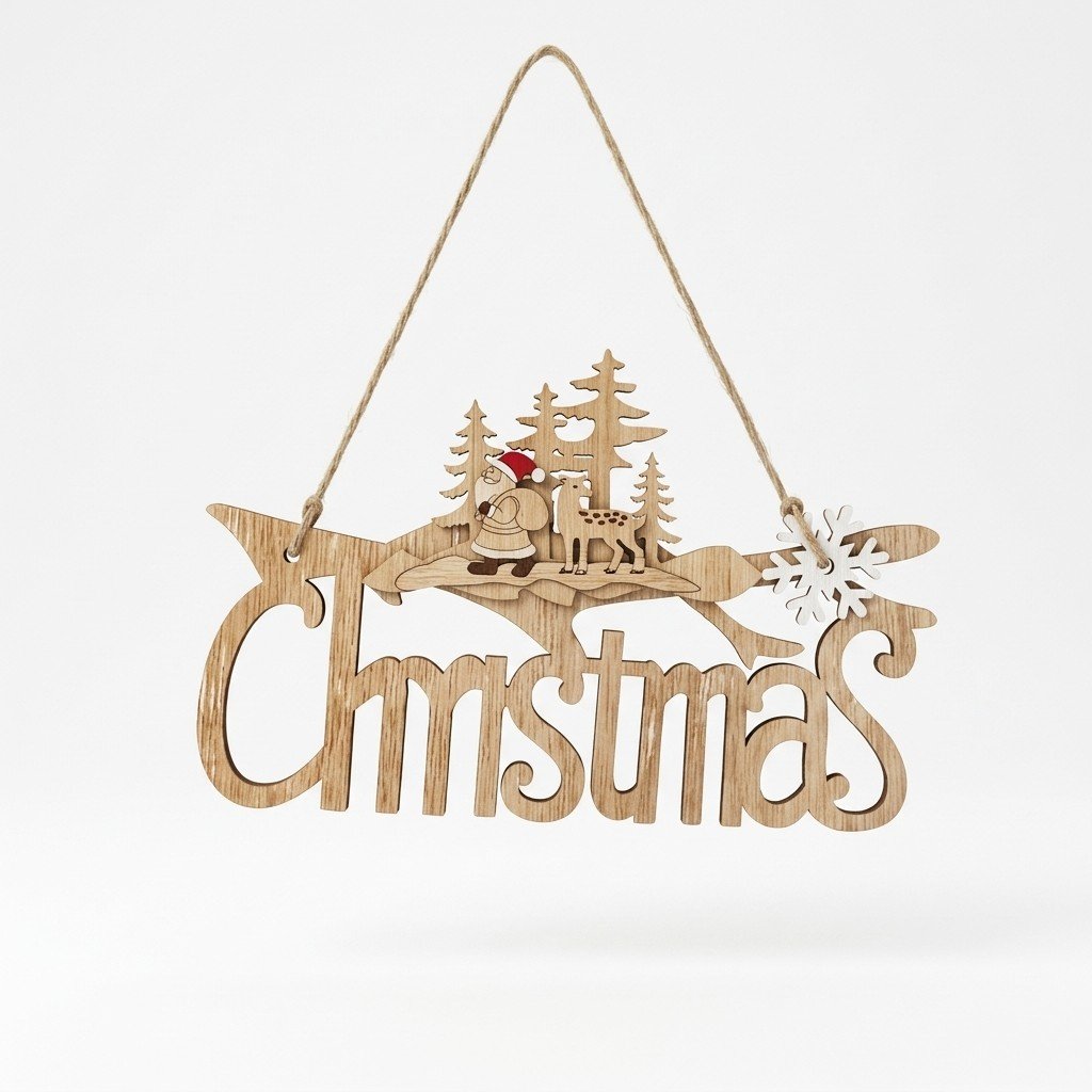 Frohe Weihnachten Holz Türanhänger | Festliches Willkommensschild Für Die Feiertage