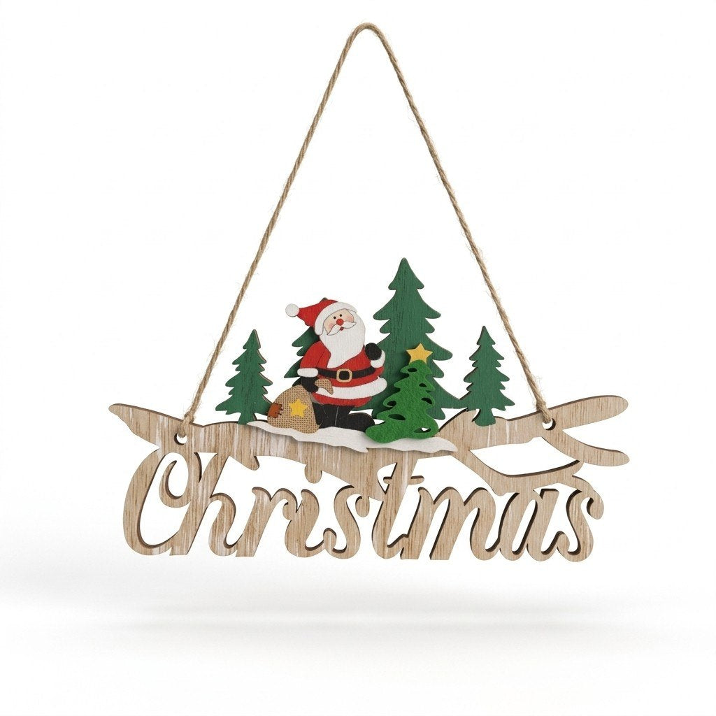 Frohe Weihnachten Holz Türanhänger | Festliches Willkommensschild Für Die Feiertage