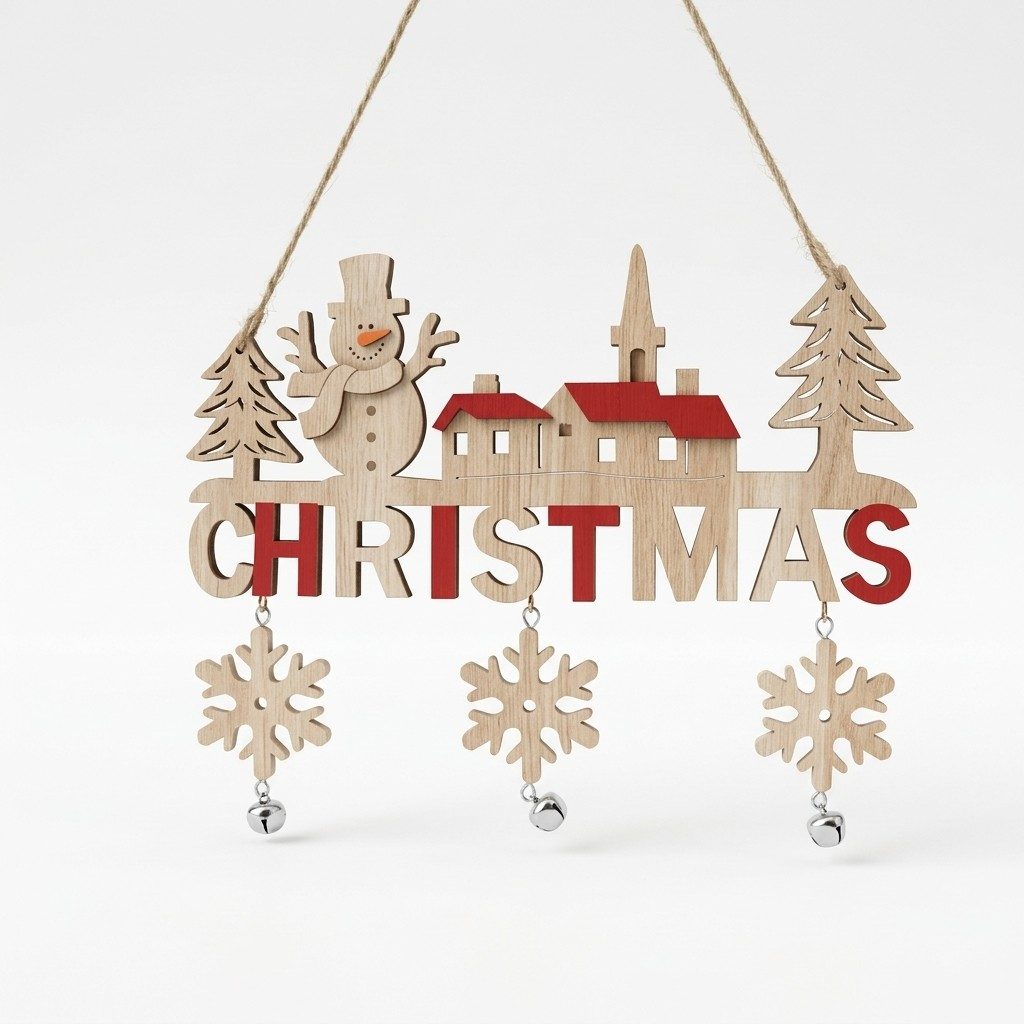 Frohe Weihnachten Holz Türanhänger | Festliches Willkommensschild Für Die Feiertage