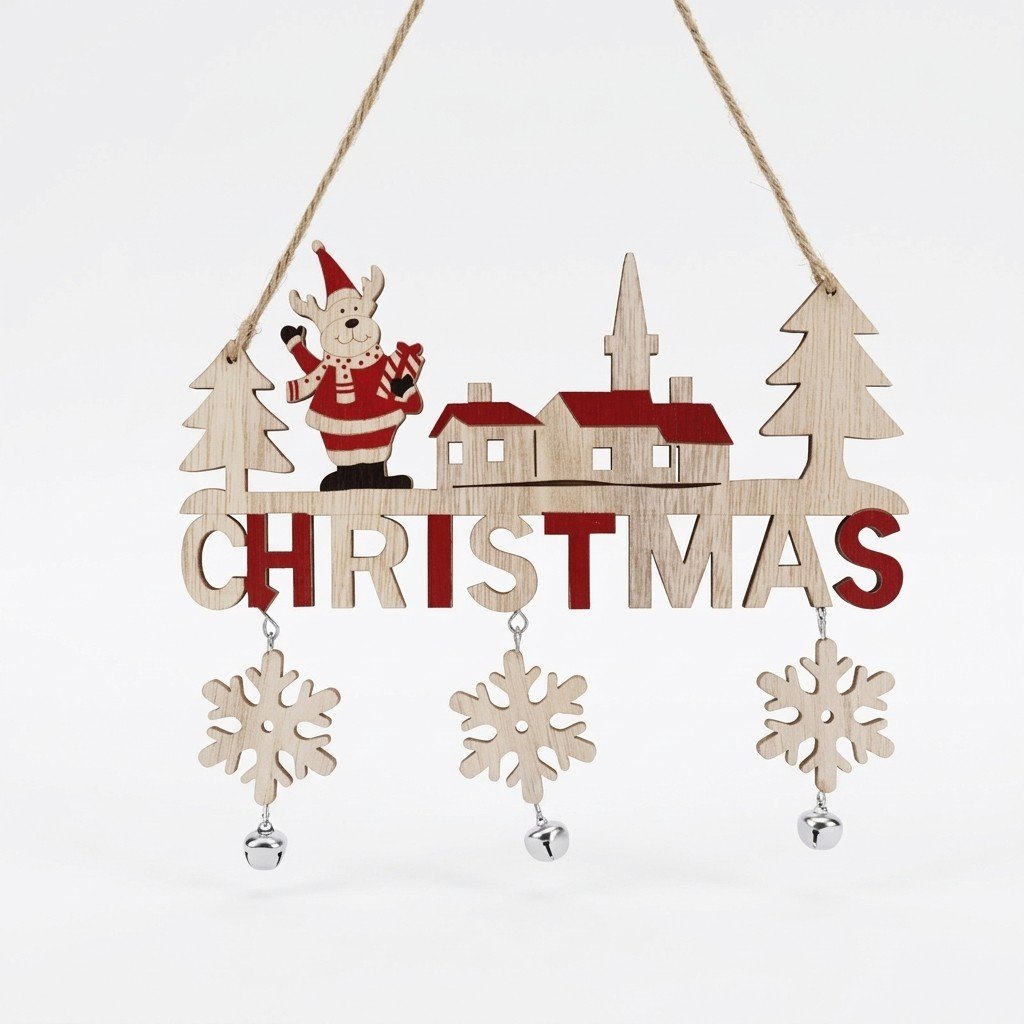 Frohe Weihnachten Holz Türanhänger | Festliches Willkommensschild Für Die Feiertage