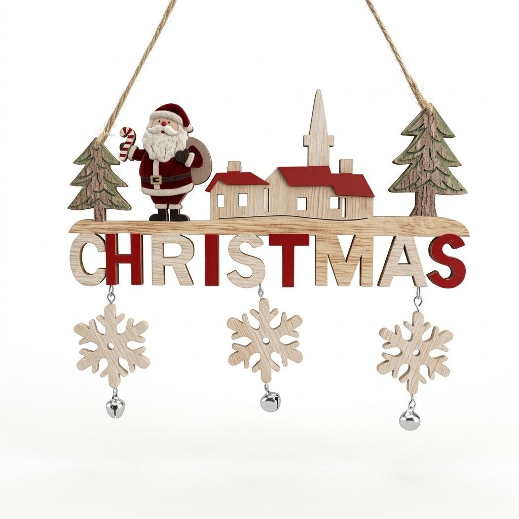 Frohe Weihnachten Holz Türanhänger | Festliches Willkommensschild Für Die Feiertage