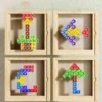 Baustein-Puzzle-Set | Holz & ABS Formbausteine | Aufbewahrungsrahmen für Kinder