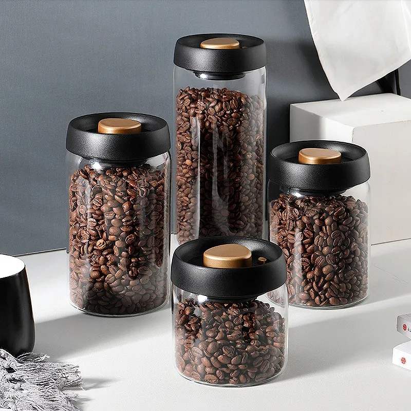 Glas Kaffeebehälter | Luftdichter Vakuumdeckel | Borosilikatglas