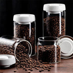 Glas Kaffeebehälter | Luftdichter Vakuumdeckel | Borosilikatglas