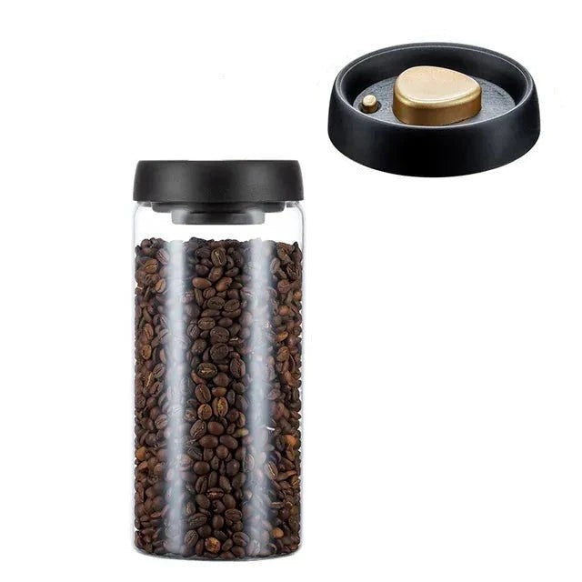 Glas Kaffeebehälter | Luftdichter Vakuumdeckel | Borosilikatglas