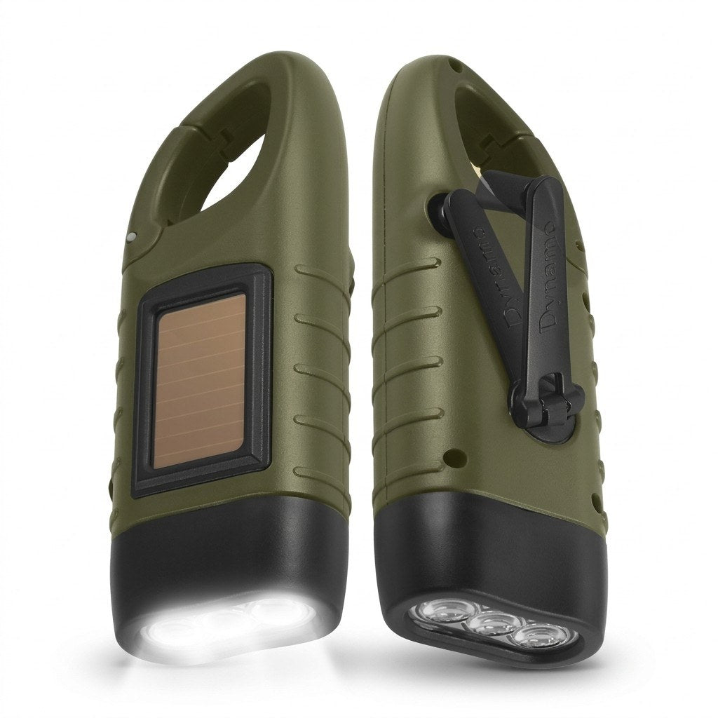 Handkurbel LED-Taschenlampe | Batteriefreier Betrieb | IPX4 Spritzwasserschutz