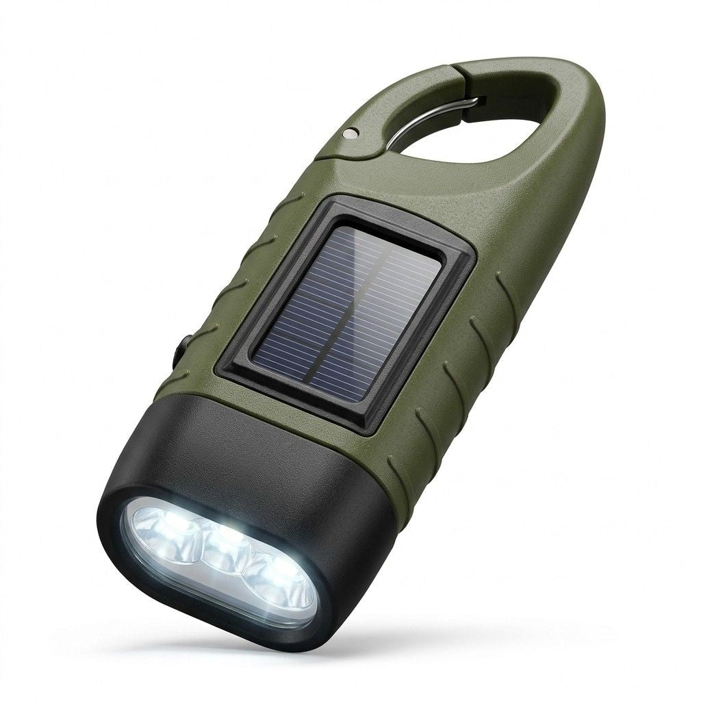 Handkurbel LED-Taschenlampe | Batteriefreier Betrieb | IPX4 Spritzwasserschutz