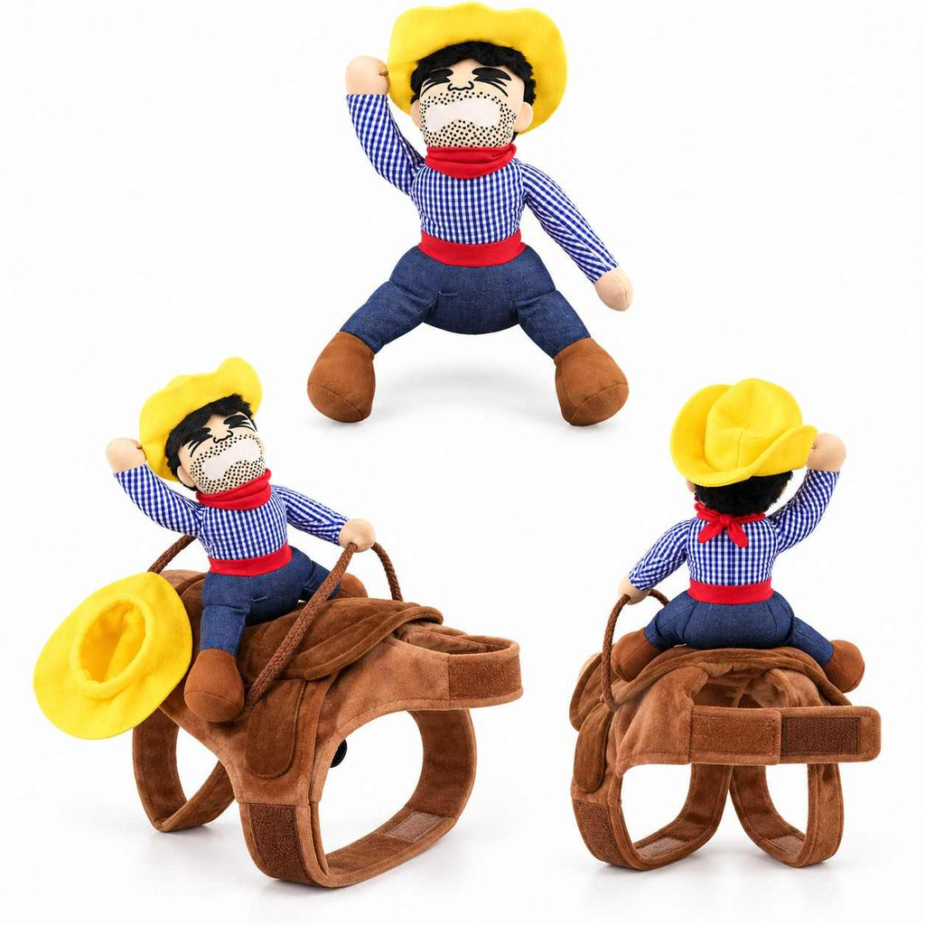 Haustierkostüm aus Baumwollmischung | Weihnachtsmann- & Cowboy-Design | Kostüm für Feiertage und Fotos