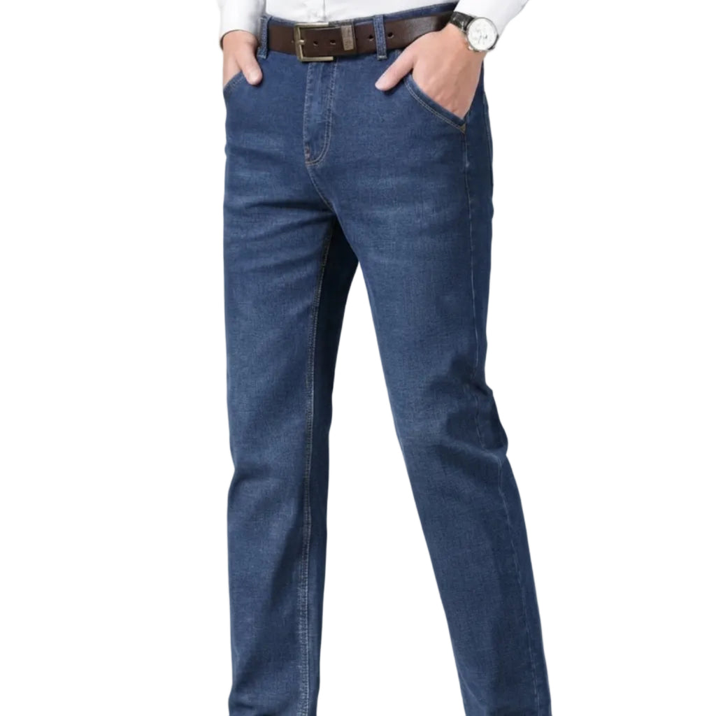 Jeans mit gerader Passform | Baumwoll-Denim | Mittelhoher Bund & Medium-Waschung