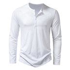 Herren-Henley-Shirt | Polyester-Elasthan-Mischung | Lange Ärmel und Knopfleiste