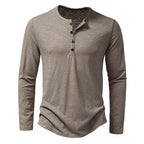 Herren-Henley-Shirt | Polyester-Elasthan-Mischung | Lange Ärmel und Knopfleiste