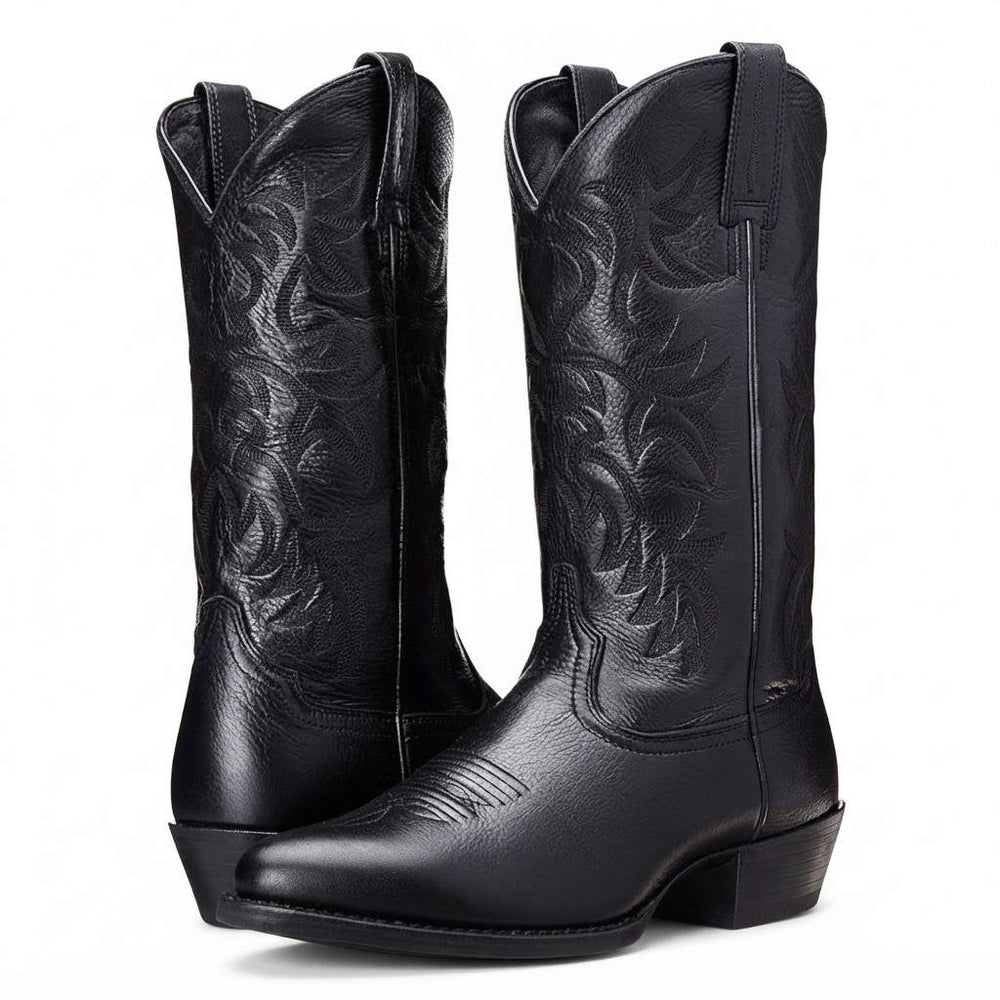 Herren Cowboystiefel | Kunstleder & Te ilfutter | Gummisohle mit 4 cm Absatz