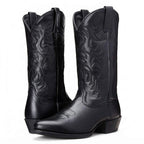 Herren Cowboystiefel | Kunstleder & Te ilfutter | Gummisohle mit 4 cm Absatz