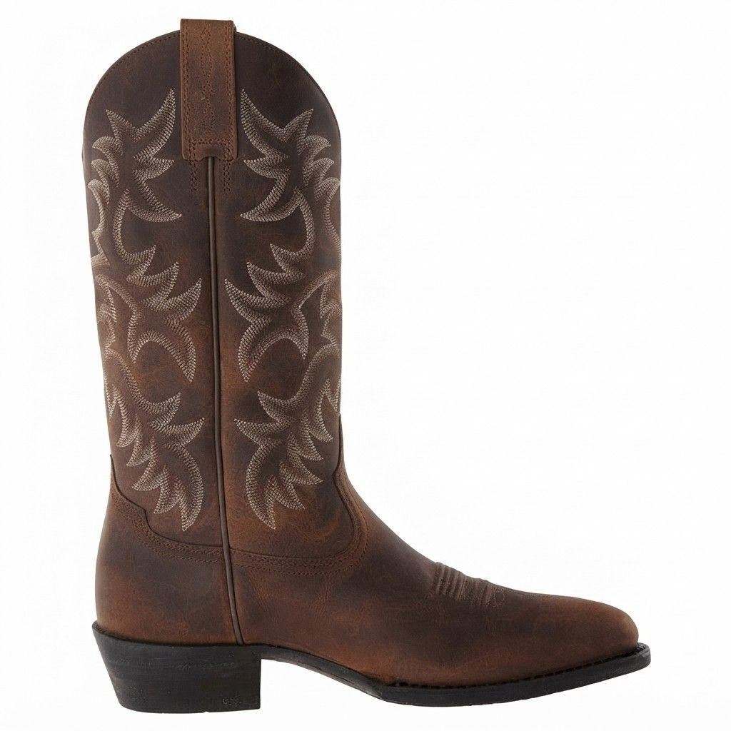 Herren Cowboystiefel | Kunstleder & Te ilfutter | Gummisohle mit 4 cm Absatz