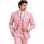 Herren Dreiteiler-Anzug | Slim Fit mit Jacke, Weste & Hose | Feines Reversdesign
