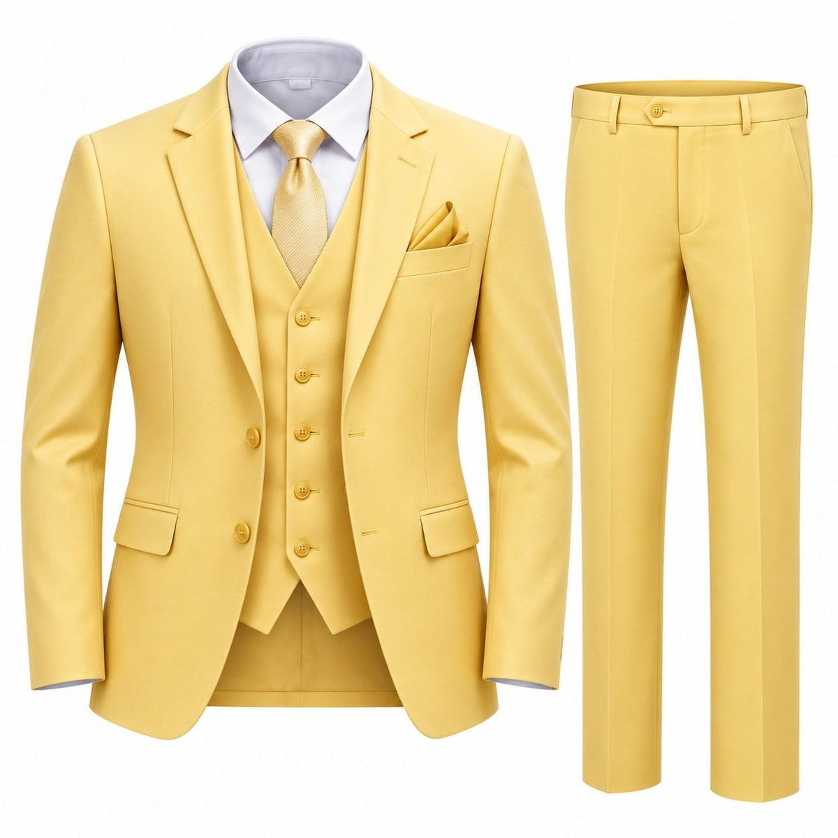 Herren Dreiteiler-Anzug | Slim Fit mit Jacke, Weste & Hose | Feines Reversdesign