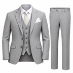 Herren Dreiteiler-Anzug | Slim Fit mit Jacke, Weste & Hose | Feines Reversdesign