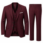 Herren Dreiteiler-Anzug | Slim Fit mit Jacke, Weste & Hose | Feines Reversdesign