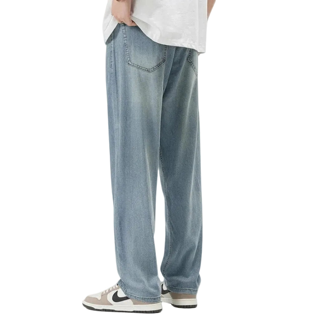 Herren Hose mit Geradem Bein | Denim mit Medium-Waschung | Mittelhoher Bund