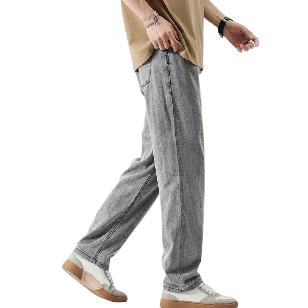 Herren Hose mit Geradem Bein | Denim mit Medium-Waschung | Mittelhoher Bund