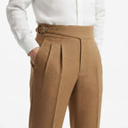 Herren Hose mit geradem Schnitt | Baumwolle & Polyester | Mittelhoher Bund mit Knopf