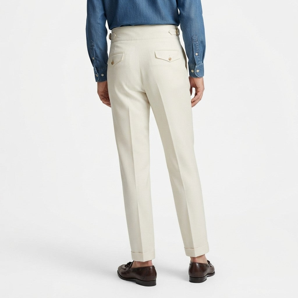 Herren Hose mit geradem Schnitt | Baumwolle & Polyester | Mittelhoher Bund mit Knopf