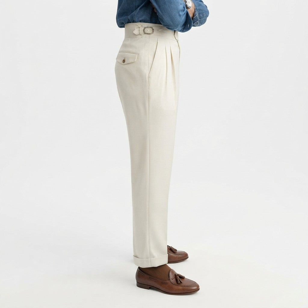 Herren Hose mit geradem Schnitt | Baumwolle & Polyester | Mittelhoher Bund mit Knopf