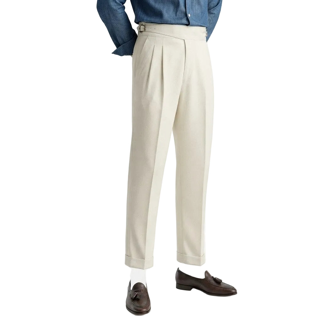 Herren Hose mit geradem Schnitt | Baumwolle & Polyester | Mittelhoher Bund mit Knopf