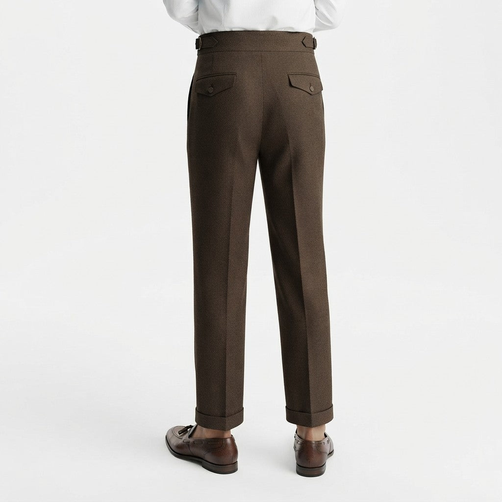 Herren Hose mit geradem Schnitt | Baumwolle & Polyester | Mittelhoher Bund mit Knopf