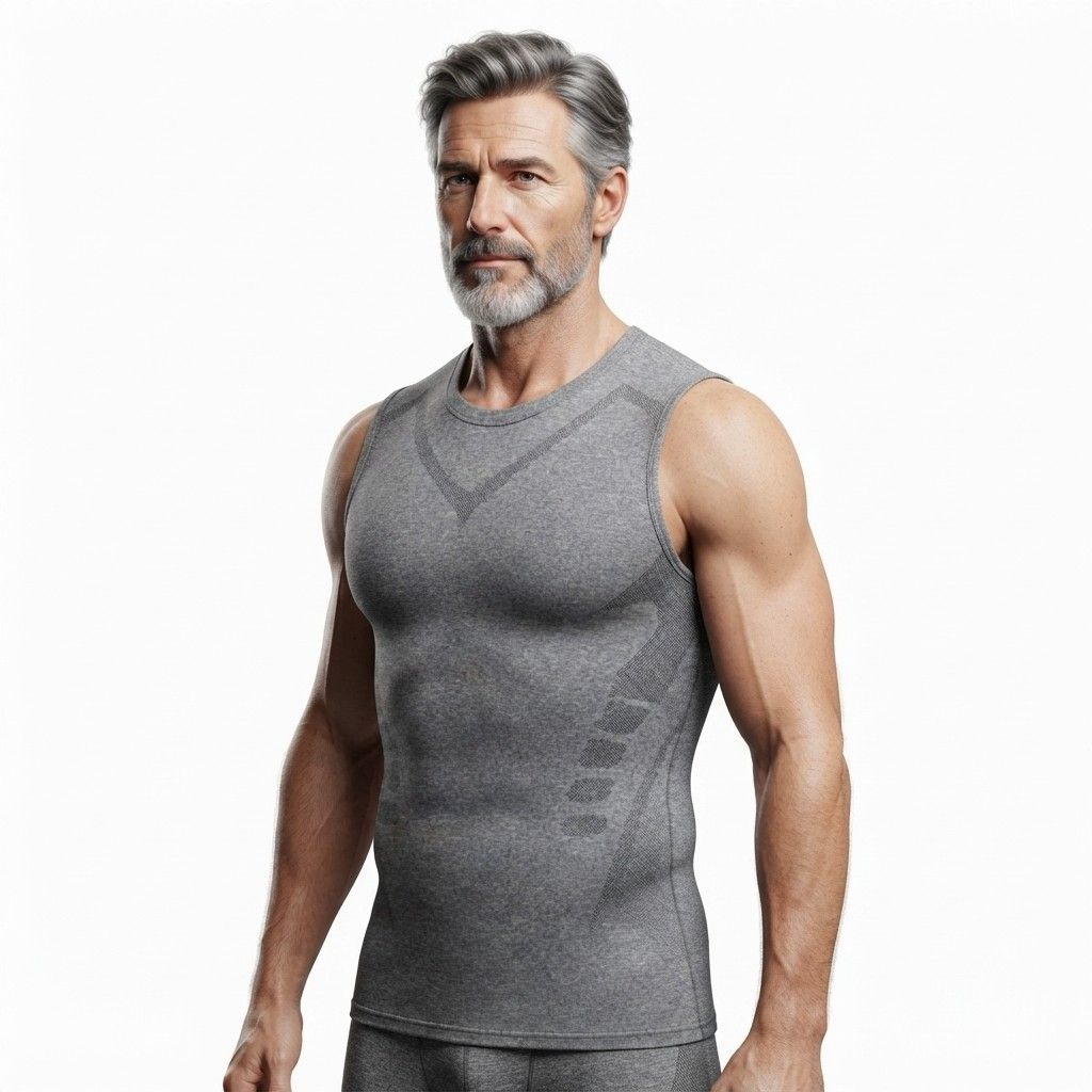 Herren Kompressionsweste | Nylon & Spandex Stretchgewebe | Ärmelloses Baselayer