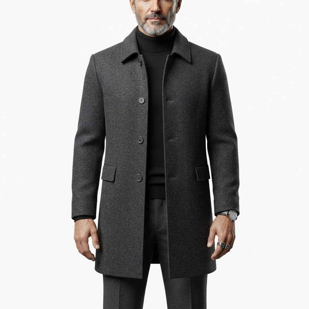 Herren Wolljacke | Strukturierter Stoff & Knöpfe | Classic Fit mit Taschen