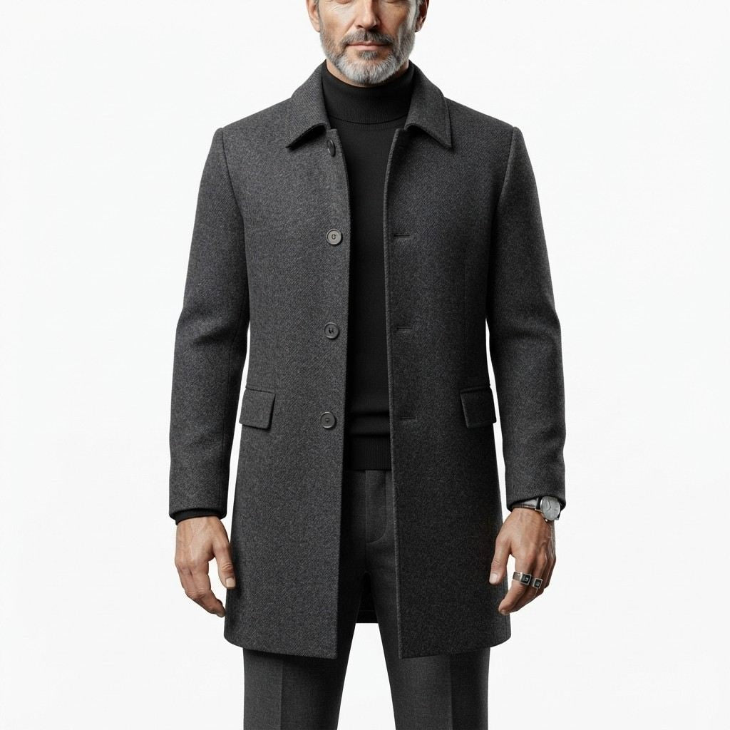 Herren Wolljacke | Strukturierter Stoff & Knöpfe | Classic Fit mit Taschen