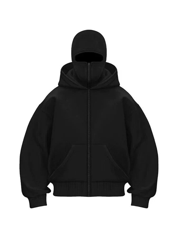 Oversized Hoodie mit Reißverschluss - Baumwoll Kapuzenjacke Streetwear