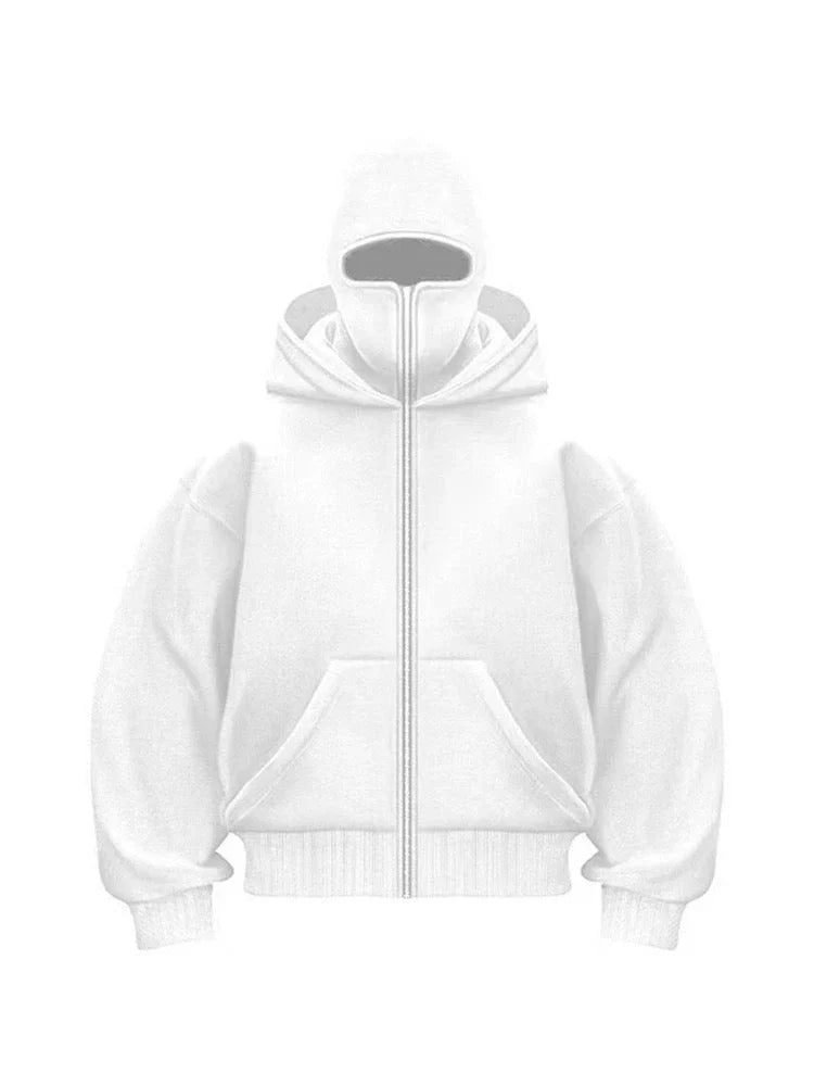 Oversized Hoodie mit Reißverschluss - Baumwoll Kapuzenjacke Streetwear