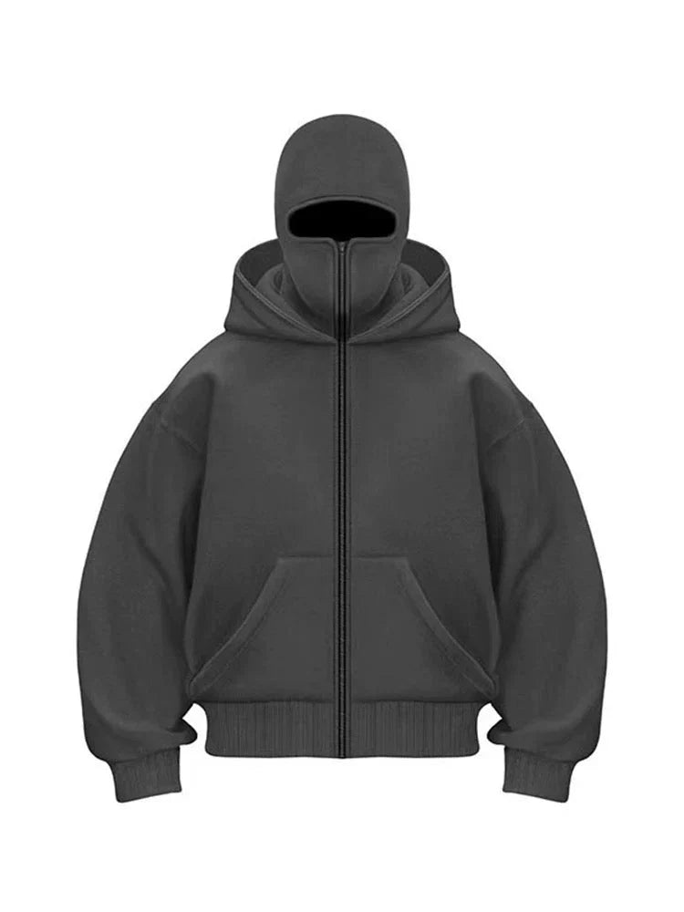 Oversized Hoodie mit Reißverschluss - Baumwoll Kapuzenjacke Streetwear
