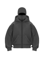 Oversized Hoodie mit Reißverschluss - Baumwoll Kapuzenjacke Streetwear