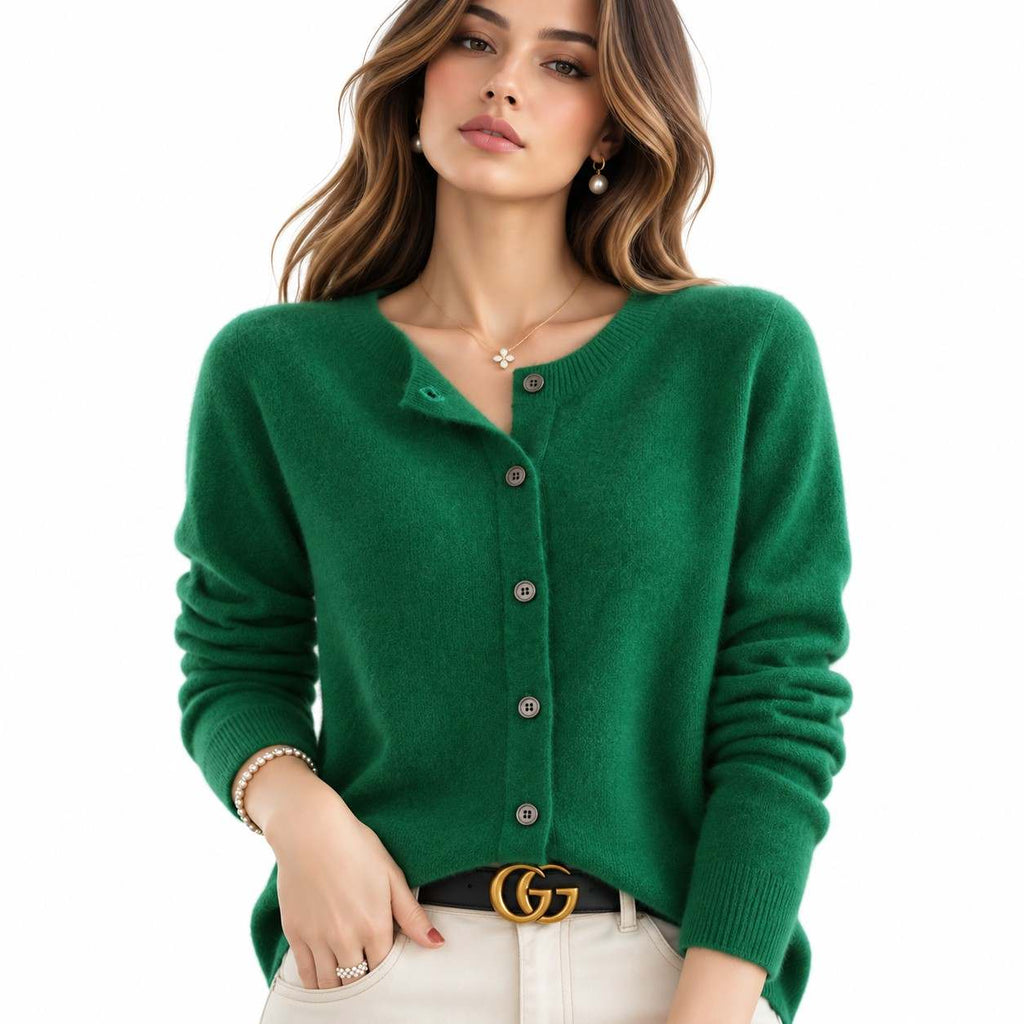 Kaschmir-Strickjacke für Damen | V-Ausschnitt und Knöpfe | Langarm
