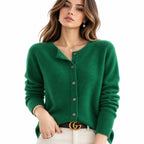 Kaschmir-Strickjacke für Damen | V-Ausschnitt und Knöpfe | Langarm