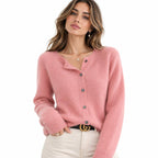 Kaschmir-Strickjacke für Damen | V-Ausschnitt und Knöpfe | Langarm