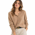 Kaschmir-Strickjacke für Damen | V-Ausschnitt und Knöpfe | Langarm