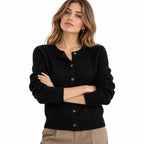 Kaschmir-Strickjacke für Damen | V-Ausschnitt und Knöpfe | Langarm