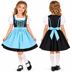Kinder-Oktoberfest-Dirndl | Mit Schürze & Schnürung | Traditionell Bayerisch Inspiriertes Design