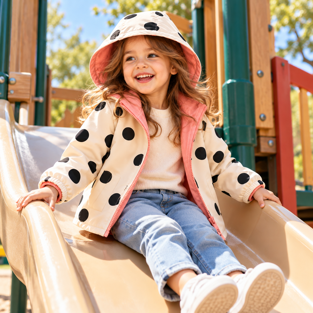 Kinder-Wendeweste | 2-in-1-Design mit Muster & Unifarbe | Leichte Polyester-Baumwoll-Weste
